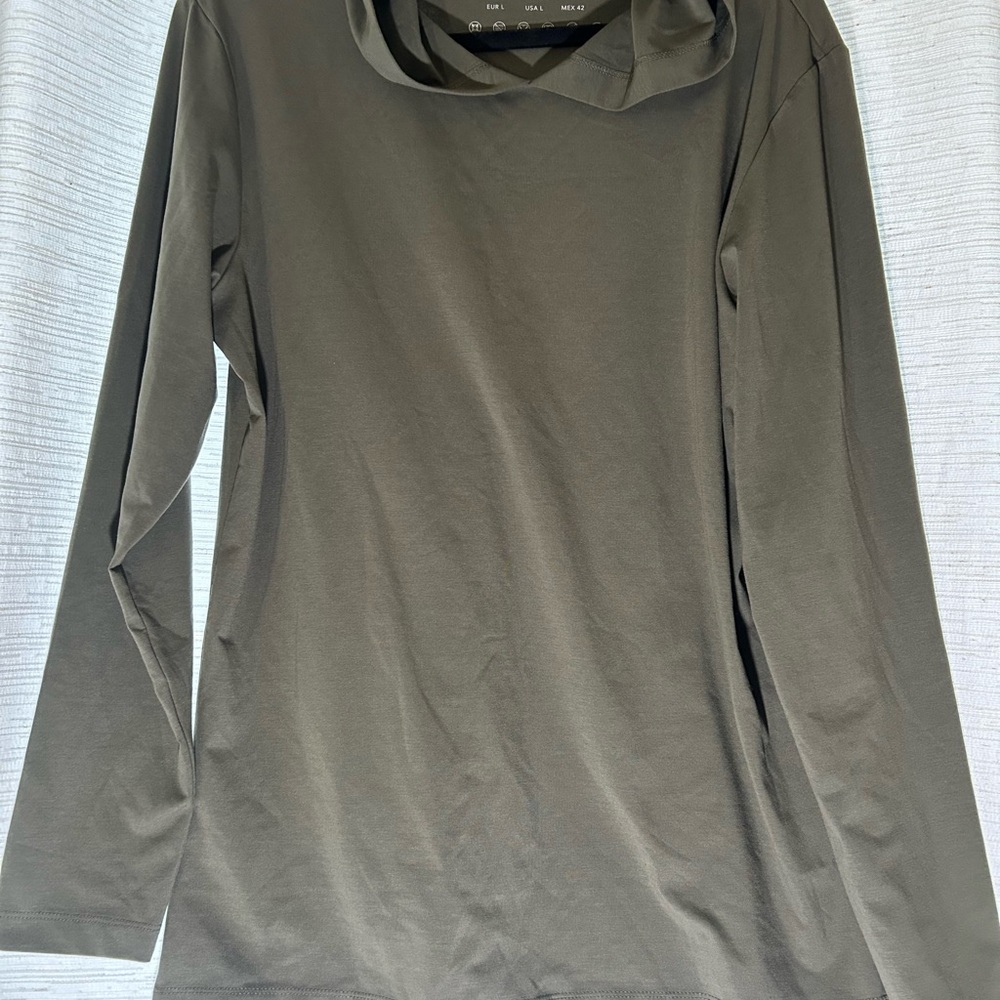 Porter & Ash Olive Green Women's Long Sleeve Hoodie, size L